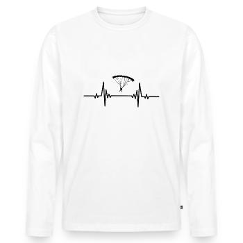 Heartbeat Recreational Paragliding - Men's Premium Organic Long Sleeve Shirt - white - Front - Nico (187cm)