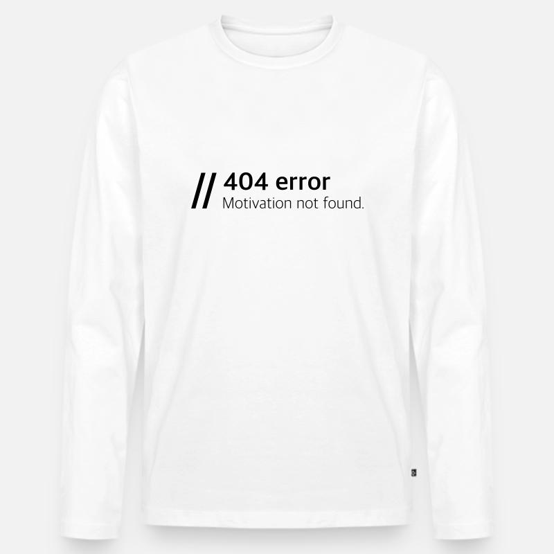 Motivation not found - Männer Premium Bio Langarmshirt - Weiß