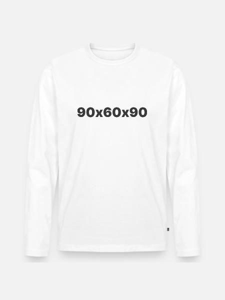 90х60х90 - Männer Premium Bio Langarmshirt - Weiß