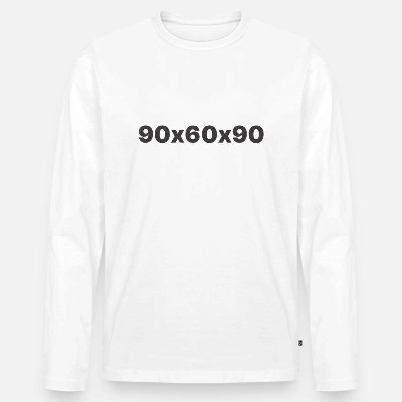 90х60х90 - Männer Premium Bio Langarmshirt - Weiß