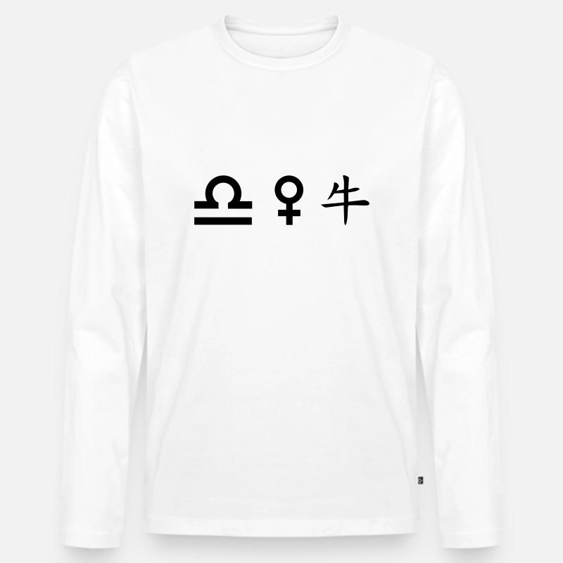 waage venus ochse - Männer Premium Bio Langarmshirt - Weiß