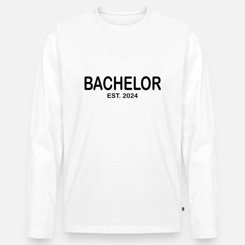 Bachelor 2024 Abschluss Studium - Männer Premium Bio Langarmshirt - Weiß