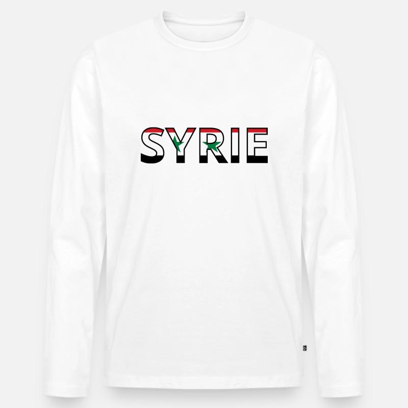 Flagge Syriens - Männer Premium Bio Langarmshirt - Weiß