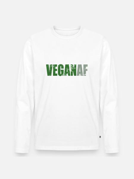 VEGANAF - Männer Premium Bio Langarmshirt - Weiß