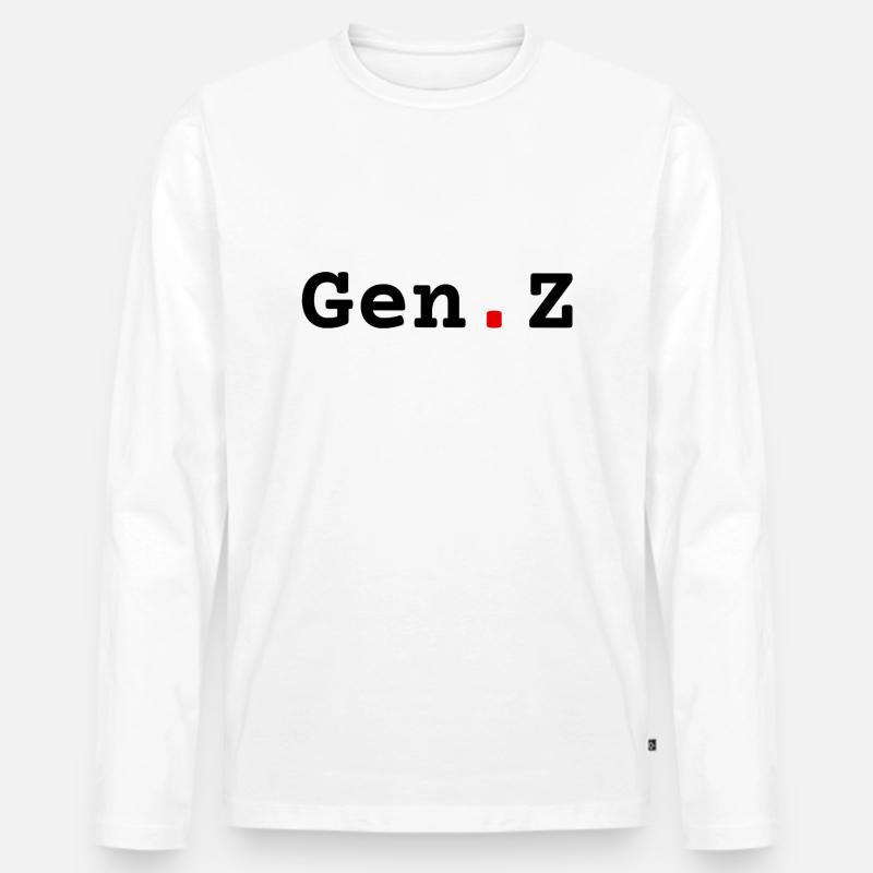 Gen. Z - Männer Premium Bio Langarmshirt - Weiß