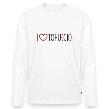 J’adore le tofu - T-shirt manches longues Premium bio Homme - blanc - Devant - Nico (187cm)