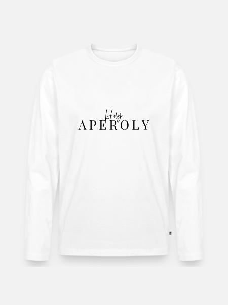 holy aperoly - Männer Premium Bio Langarmshirt - Weiß