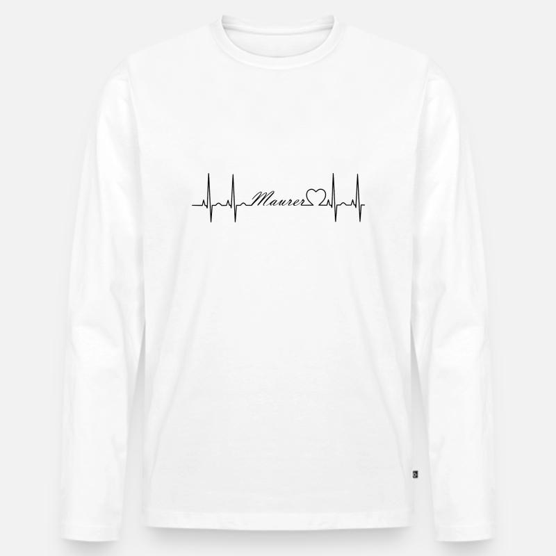 Muratore - Maglia a manica lunga ecologica premium da uomo - bianco