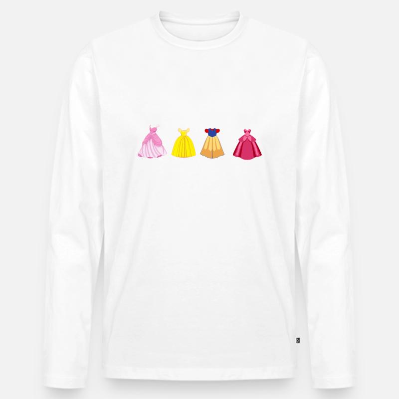 Prinzessinnen-Kleider - Männer Premium Bio Langarmshirt - Weiß