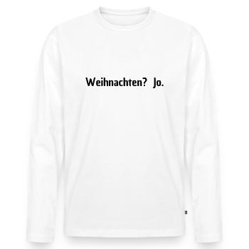 Weihnachten? - Männer Premium Bio Langarmshirt - Weiß - Vorne - Nico (187cm)