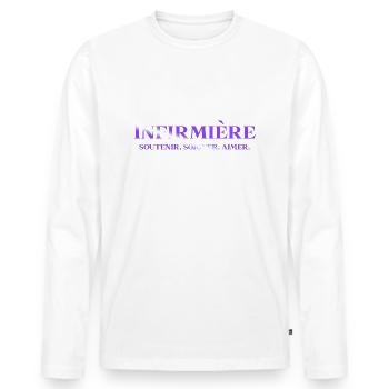 NURSE NURSE DOCTOR HUMOR DRÖLES 5 - Men's Premium Organic Long Sleeve Shirt - white - Front - Nico (187cm)
