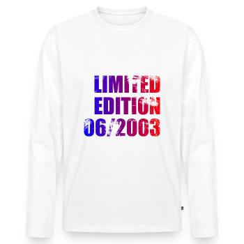 22nd Birthday Limited Edition 06/2003 - Men's Premium Organic Long Sleeve Shirt - white - Front - Nico (187cm)