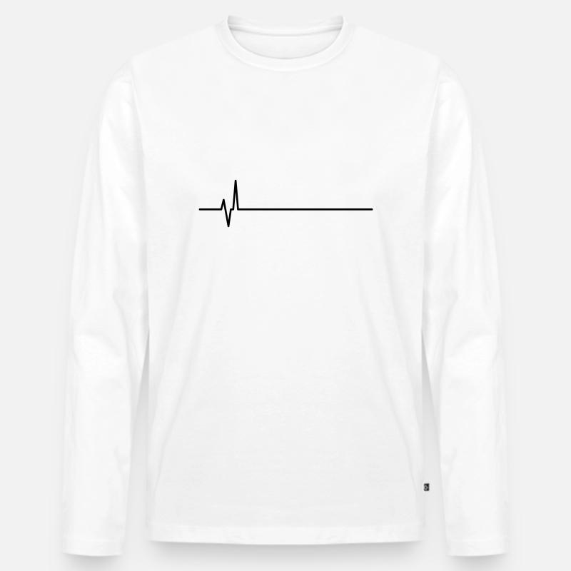 flatline - Männer Premium Bio Langarmshirt - Weiß