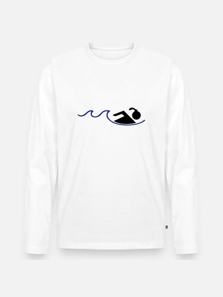 nageur - T-shirt manches longues Premium bio Homme - blanc