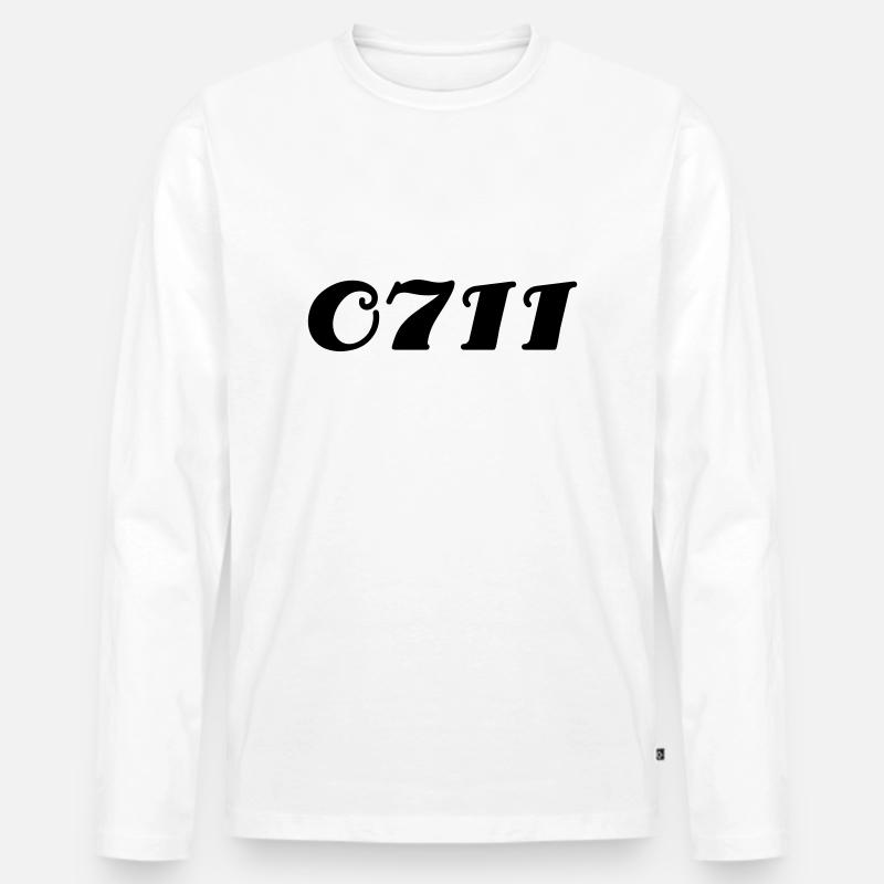 0711 - Männer Premium Bio Langarmshirt - Weiß