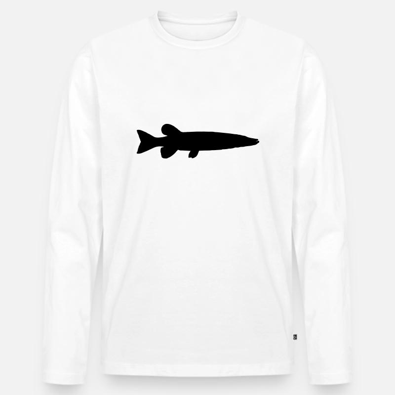 Luce - Männer Premium Bio Langarmshirt - Weiß