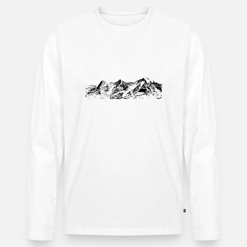 eiger-mönch-jungfrau - Männer Premium Bio Langarmshirt - Weiß
