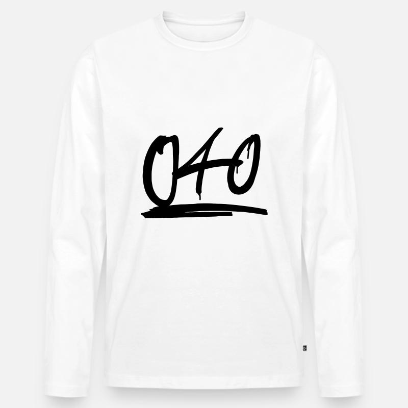 040 Hamburg - Männer Premium Bio Langarmshirt - Weiß