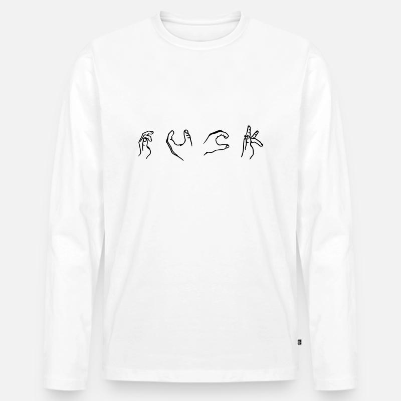 FICK - Männer Premium Bio Langarmshirt - Weiß