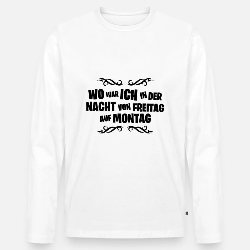 Wo war ich – Mallorca - Männer Premium Bio Langarmshirt - Weiß