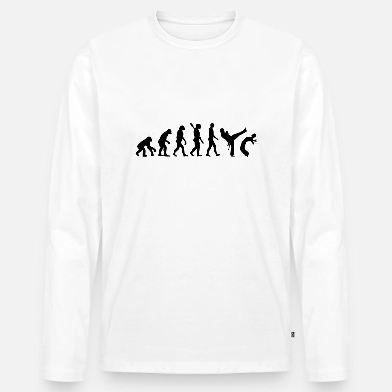 Evolution Capoeira - Männer Premium Bio Langarmshirt - Weiß