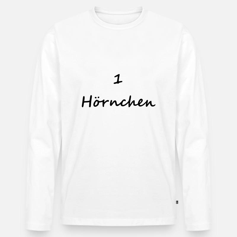 1 hörnchen ein horn hornchen eins eichhörnchen - Männer Premium Bio Langarmshirt - Weiß