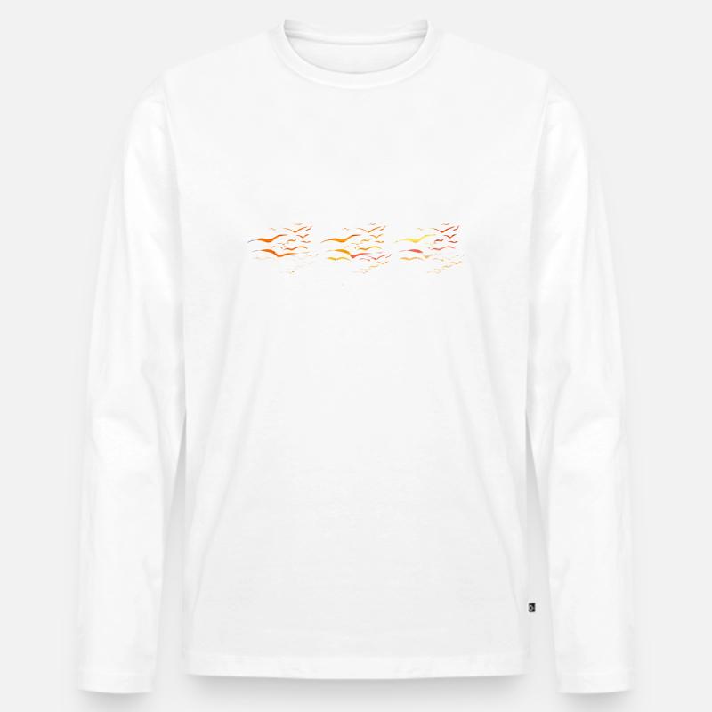 Vogel - Männer Premium Bio Langarmshirt - Weiß