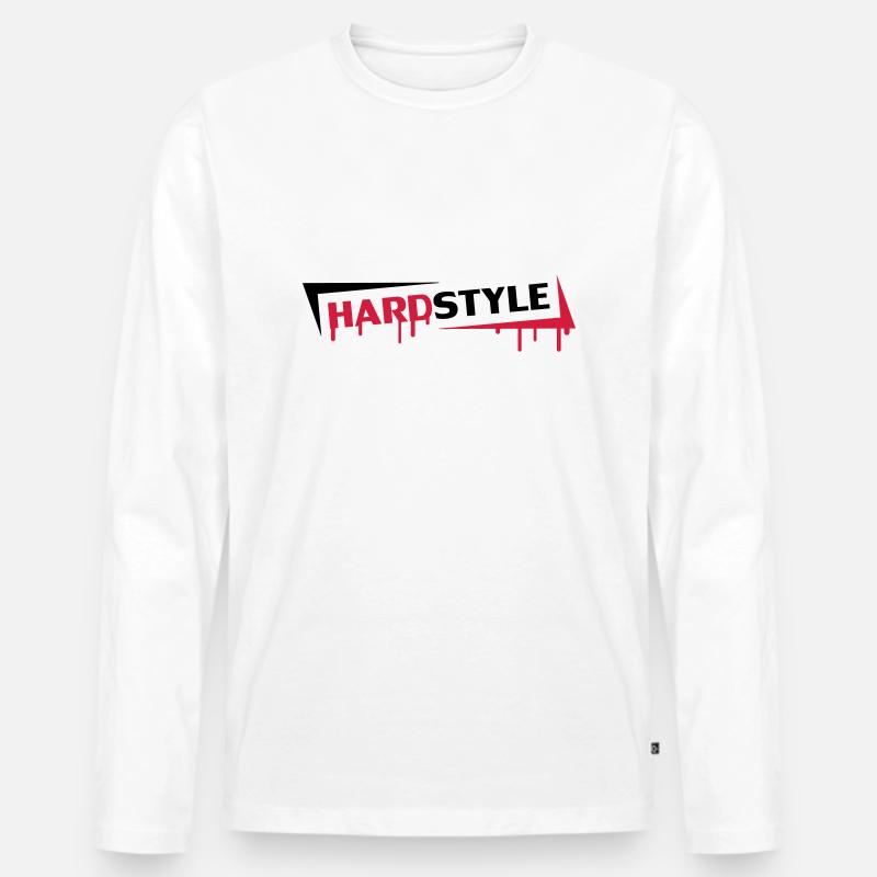 Hardstyle Graffiti - Männer Premium Bio Langarmshirt - Weiß