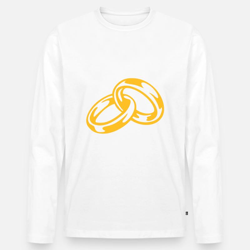 Ringe - Männer Premium Bio Langarmshirt - Weiß