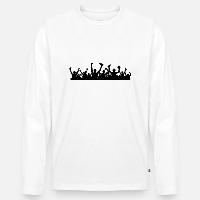 Menschen Jubel Bierflaschen - Männer Premium Bio Langarmshirt - Weiß