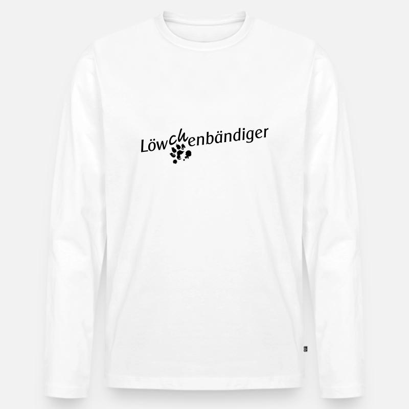Löwchen Löwchenbändiger - Männer Premium Bio Langarmshirt - Weiß