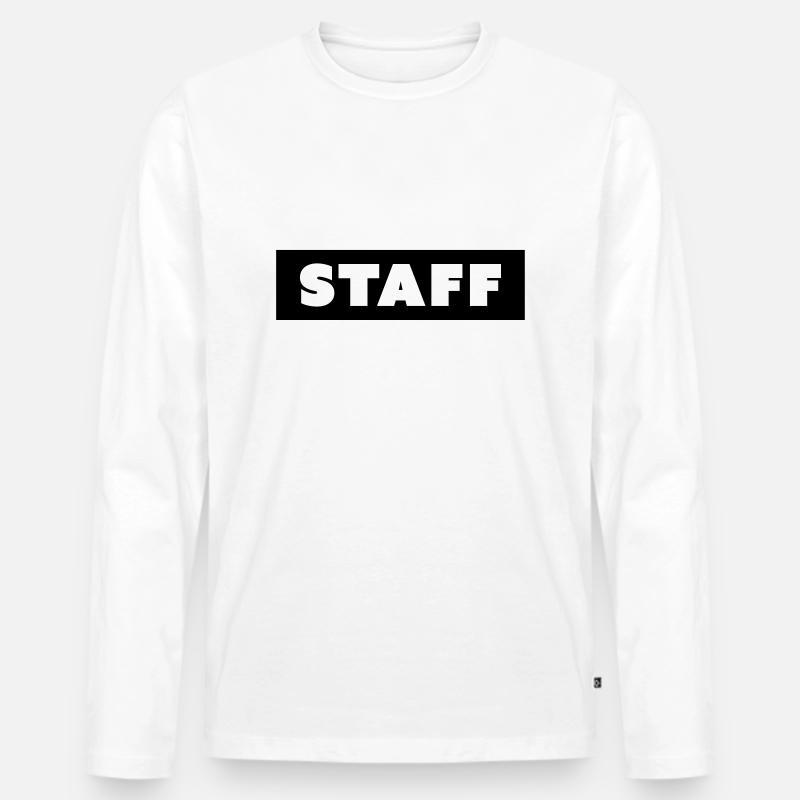 STAFF - Männer Premium Bio Langarmshirt - Weiß