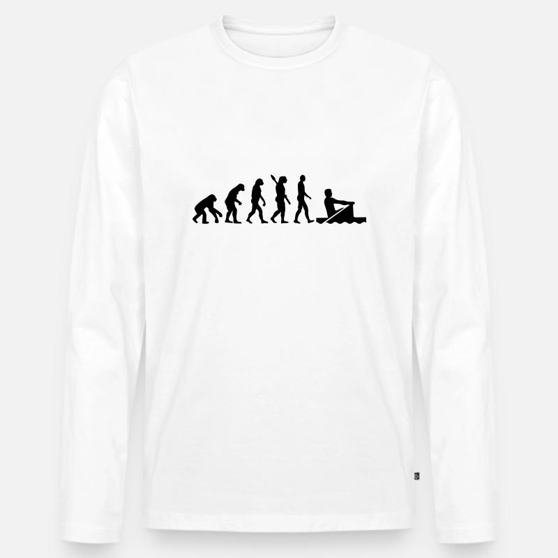 Rudern - Männer Premium Bio Langarmshirt - Weiß