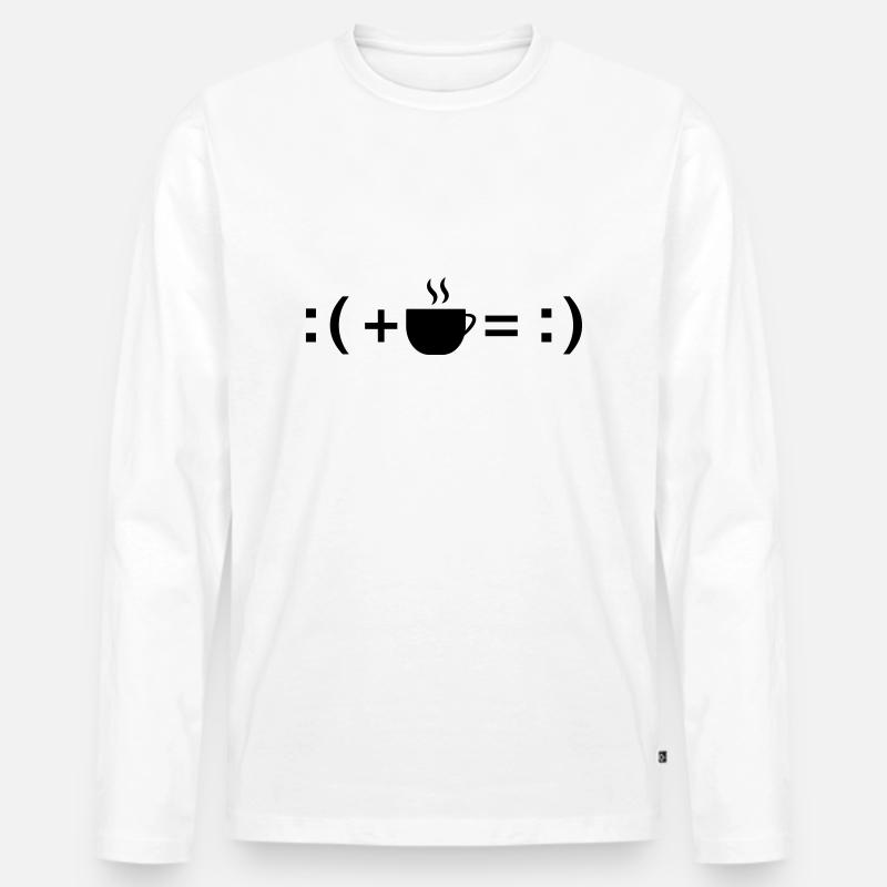 Formula For Happiness (Coffee) - Männer Premium Bio Langarmshirt - Weiß