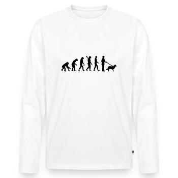 Flat Coated Retriever - T-shirt manches longues Premium bio Homme - blanc - Devant - Nico (187cm)