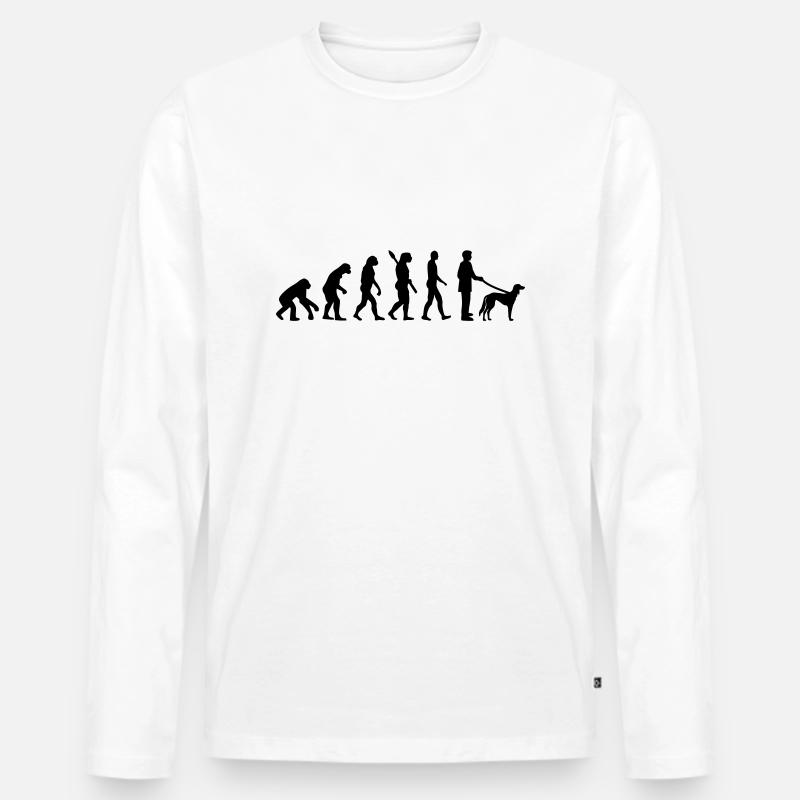 Saluki - Männer Premium Bio Langarmshirt - Weiß