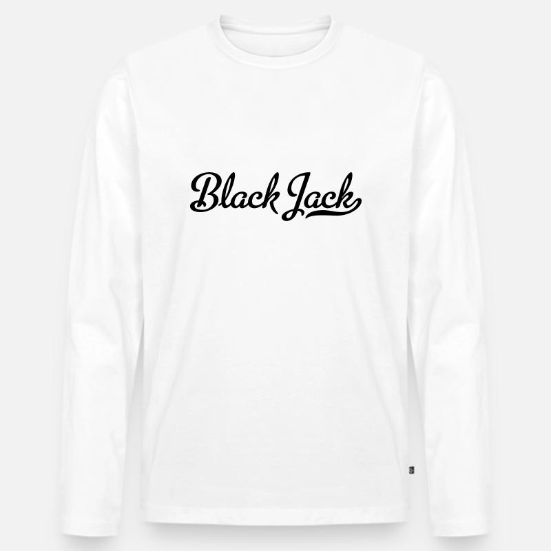 Black Jack - Männer Premium Bio Langarmshirt - Weiß