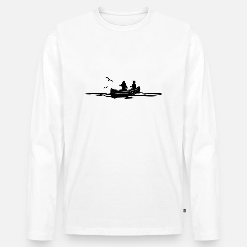 Freizeit - Kanu Paddeln - Männer Premium Bio Langarmshirt - Weiß