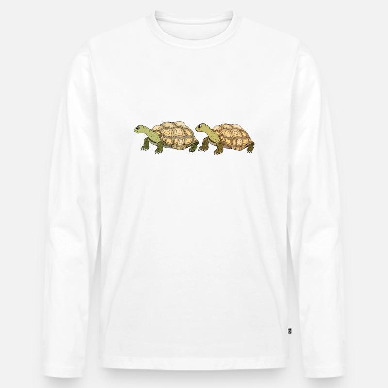 Schildkröten - Männer Premium Bio Langarmshirt - Weiß