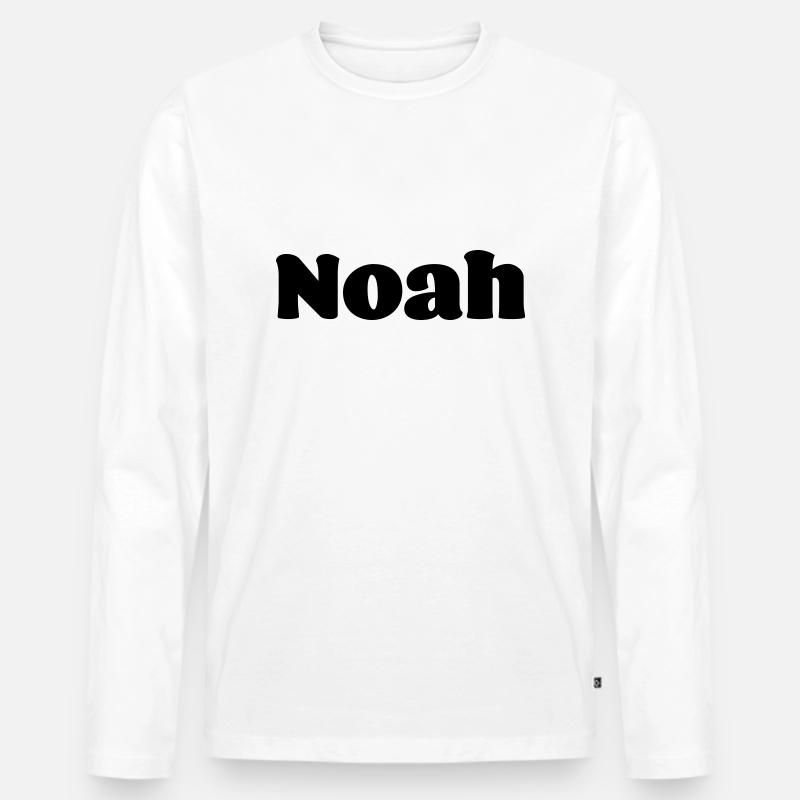 Vorname Noah Geschenk - Männer Premium Bio Langarmshirt - Weiß