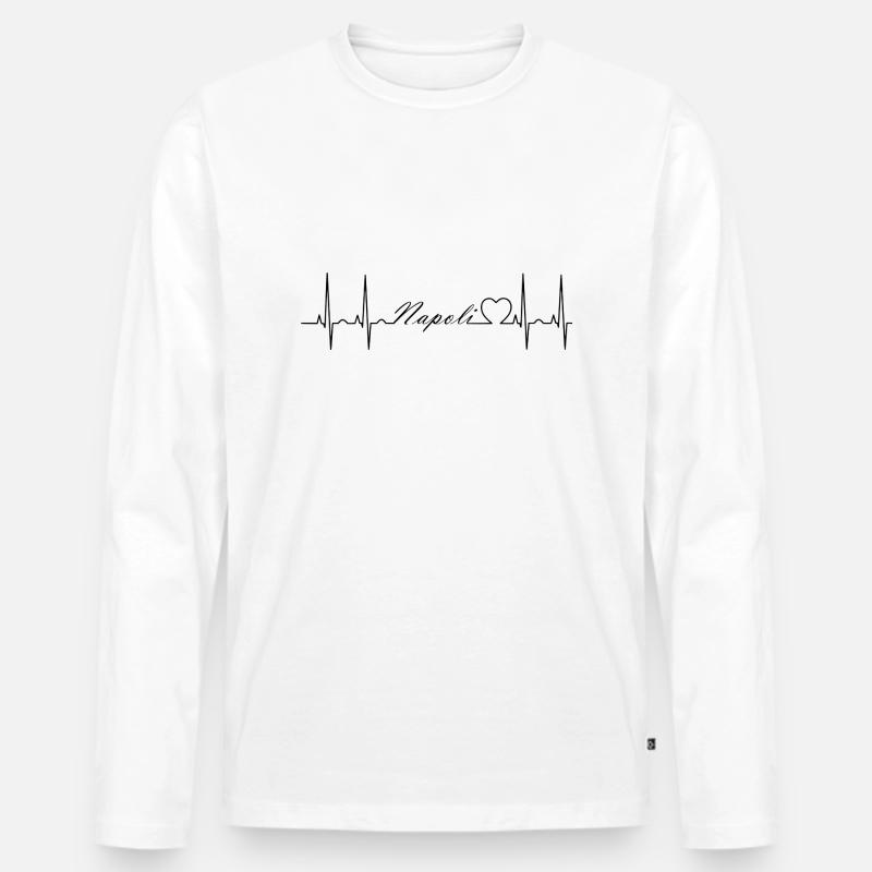 Napoli - Männer Premium Bio Langarmshirt - Weiß