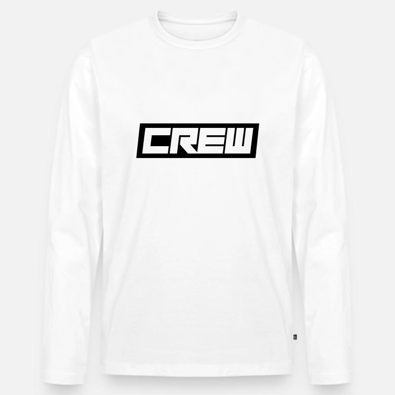 Crew - Männer Premium Bio Langarmshirt - Weiß
