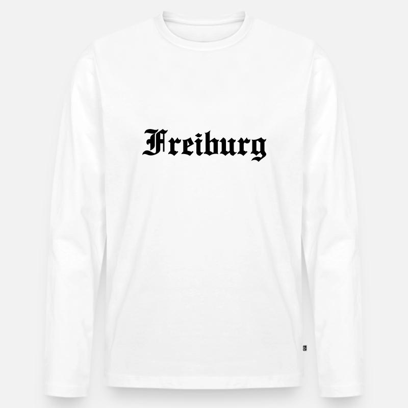 Freiburg - Männer Premium Bio Langarmshirt - Weiß