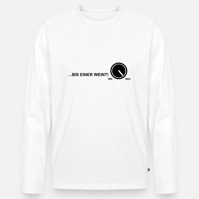 bis einer weint! - Männer Premium Bio Langarmshirt - Weiß