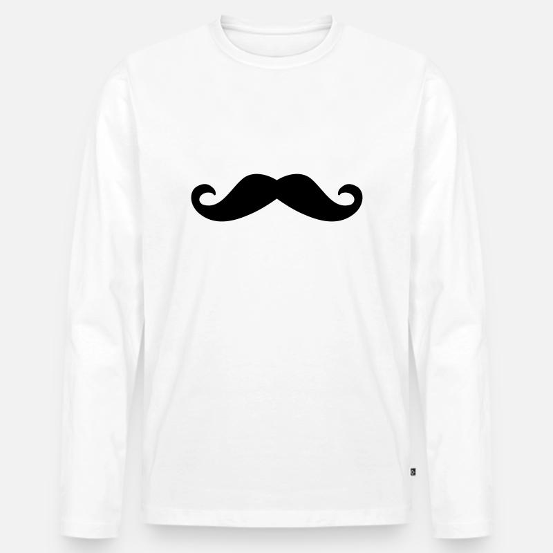 francoise schnauz - Männer Premium Bio Langarmshirt - Weiß