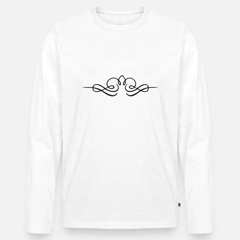 Schnörkel Tribal modern - Männer Premium Bio Langarmshirt - Weiß