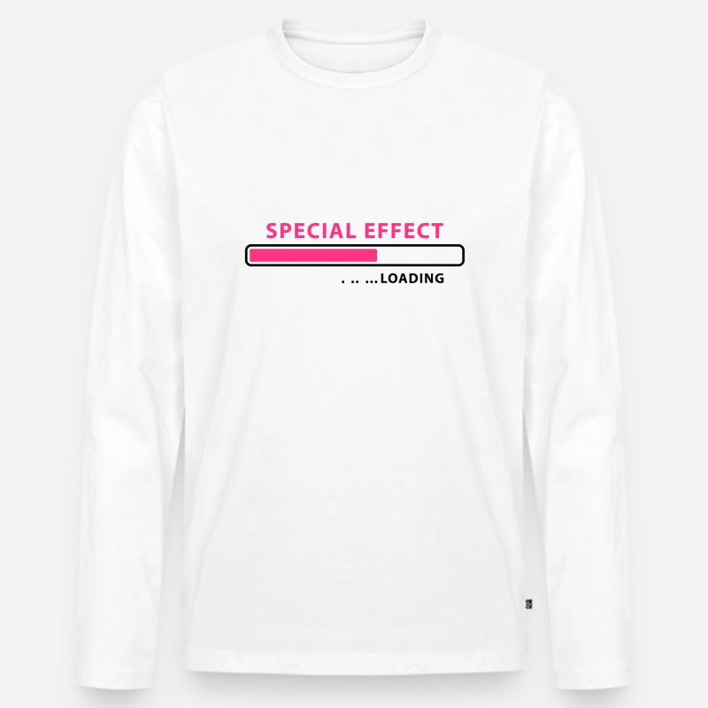 loading Special Effect - be patient - Männer Premium Bio Langarmshirt - Weiß