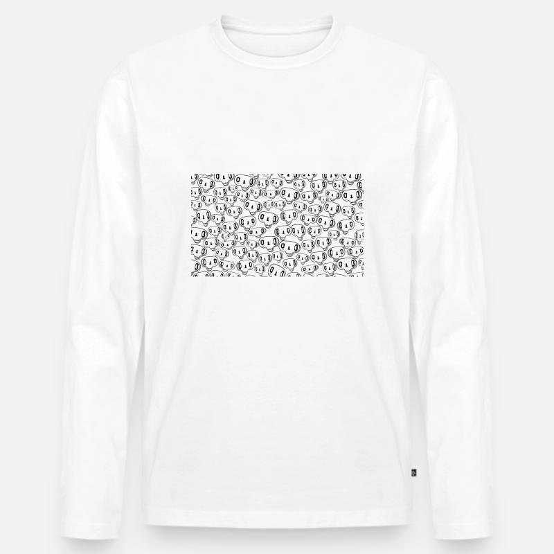 Schädel - Männer Premium Bio Langarmshirt - Weiß