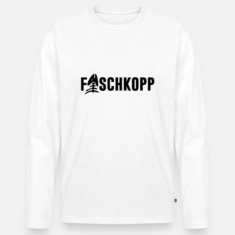 fischkopp - Männer Premium Bio Langarmshirt - Weiß