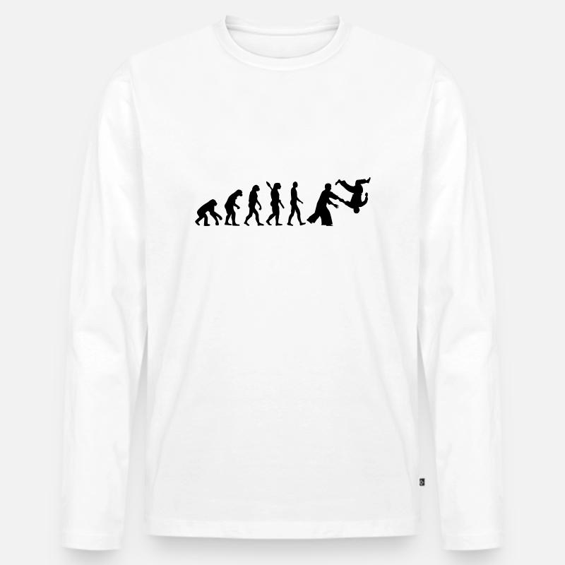 Aikido - Männer Premium Bio Langarmshirt - Weiß